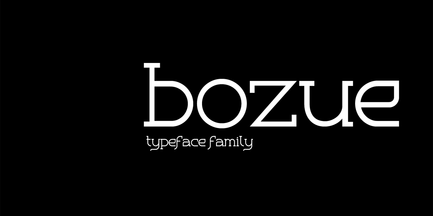 Пример шрифта Bozue